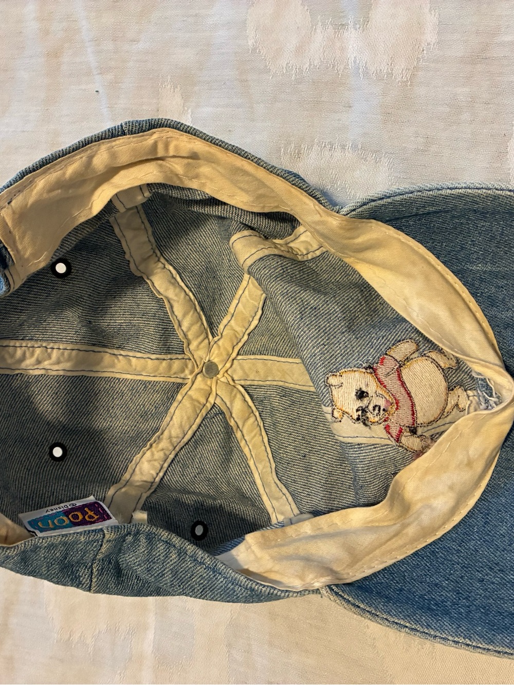 Disney Light Blue Denim Cap with Winnie the Pooh and piglet Patch - Picture 4 of 4
